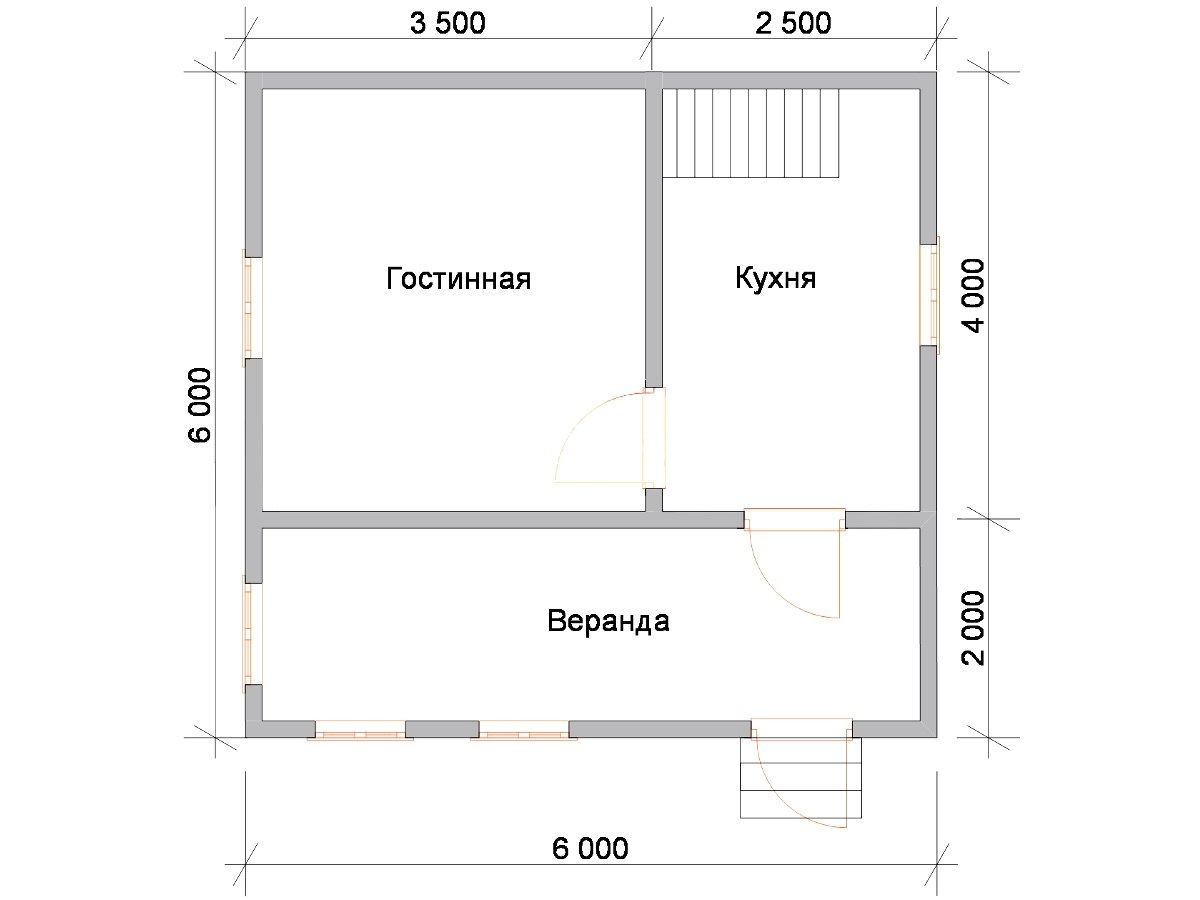 Сруб из бруса 6х6 «Д-12»